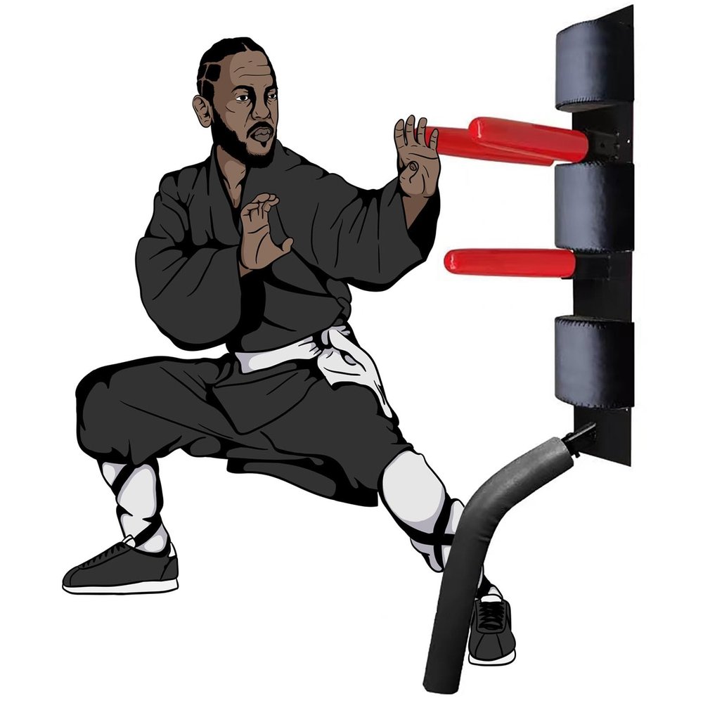 TREGOO Wing Chun Dummy Wing Chun Wooden Dummy Training Martial Arts, IP Man Tai Chi Training Device Wall Mount, Stand Training Arms Leg Device for Outdoor Indoor