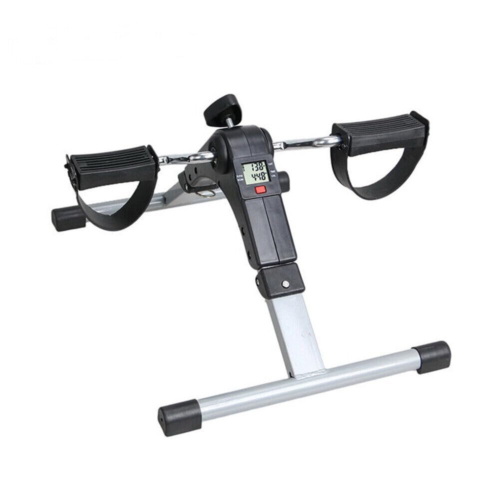 BudgetBundles US Arm Leg Foot Pedal Exerciser Foldable Under Desk Stationary Exercise Bike (Gray)