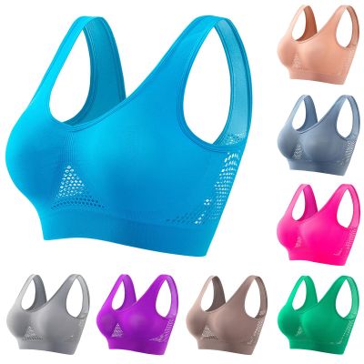 Wire Free Bras with Support and Lift Womens Breathable No Underwire Bra Wireless Everyday Bras Seamless Sports Bra Wirefree Yoga Bra with Removable Pads Bras for Older Women Light Blue L