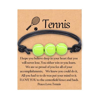 Tennis Ball Bracelet Gifts for Son Daughter Birthday Gift for Grandson Granddaughter Sports Bracelet for Friend Bestie Tennis Party Favors for Sister Brother Tennis Team Gifts for Tennis Players Lover