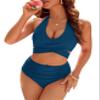 Blooming Jelly Bathing Suit for Women Tummy Control Swimsuits High Waisted Bikini Sets Swim Suit 2026 (Small, Blue) view 1