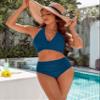 Blooming Jelly Bathing Suit for Women Tummy Control Swimsuits High Waisted Bikini Sets Swim Suit 2026 (Small, Blue) view 3