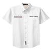 Custom Short Sleeve Embroidered Button Up Shirts for Men Add Your Text Personalized Embroidery Easy Care Shirts White/Light Stone view 3