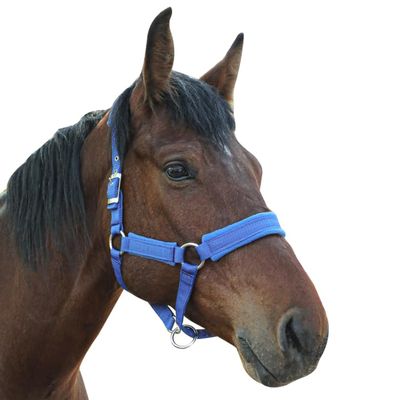 Kabahorze Adjustable Horse Halter with Polar Fleece Lined, Rope Halters, Equestrian Horse Riding Headcollar with Satin Hardware, Prevents Rubs, Adjustable Fit,Great for Trailering & Shows