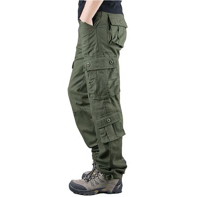 GOKKILRW Men's Military Cargo Tactical Pants Loose Ripstop Lightweight Cotton Stretch Combat Outdoor Hiking Pants Army Work Fishing Trendy Sport Joggers