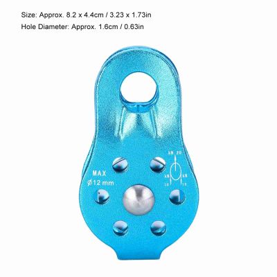 HERCHR Fixed Micro Pulley, Aluminum Alloy Rope Climbing Pulley 20KN Slack Tender General Purpose for Hitch Tending Rigging Lifting Aloft Work Rappelling Rescue Emergency(Blue)
