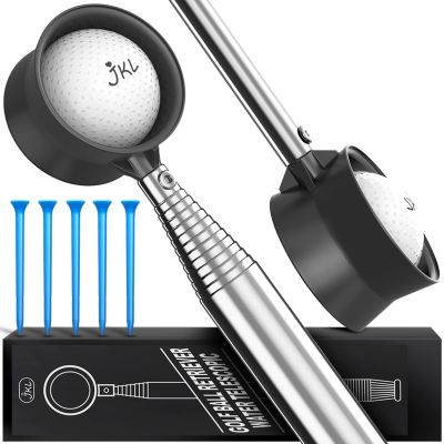 JKL 9Ft/12Ft Golf Ball Retriever for Water Telescopic, Stainless Steel Shaft, High Durability Double-Sided Ball Picker Upper Grabber, Golf Gifts for Golfers