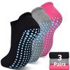 ELUTONG Pilates Socks with Grips for Women 1-3 Pairs Yoga Barre Ballet Dance Non Slip Crew Socks at Home Hospital view 1