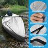 HSOKEW 16ft 600D Paddle Board Cover with Zipper - Water & UV-Proof Heavy Duty Canoe Kayak Cover for Indoor/Outdoor Storage, Grey, with 2 Windproof Straps view 2