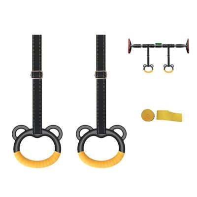 HERCHR Gymnastics Rings, Adjustable Strap Strength Training Pulling Rings, Children Kids Home Indoor Gym Equipment Physical Exercise Fitness Pull Up Straps (2m)