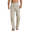 GOKKILRW Linen Pants for Men Quick Dry Lightweight Boho Lace Up Plain Color Straight Leg Loose Pants Outdoor Hiking Yoga Pants Summer Elastic Pj Lounge Trousers Beige view 1