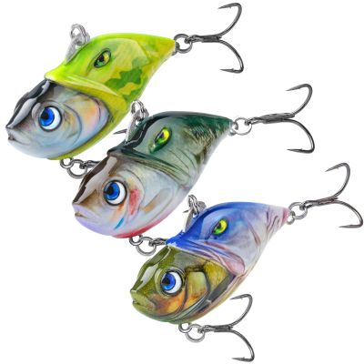 HANDING 3PCS Rattling Lipless Crankbait for Bass Fishing Fast Sinking Fishing Lure Lifelike Swimbaits Mustad Hooks, Crappie Trout Bass Fishing Bait, Angler's Fishing Gift, 1.8in, 3/8oz