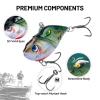 HANDING 3PCS Rattling Lipless Crankbait for Bass Fishing Fast Sinking Fishing Lure Lifelike Swimbaits Mustad Hooks, Crappie Trout Bass Fishing Bait, Angler's Fishing Gift, 1.8in, 3/8oz view 3