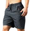 GOKKILRW Gym Workout Shorts for Men Casual Lightweight Quick Dry Moisture Wicking Performance Shorts Summer Outdoor Hiking Breathable Shorts with Zip Pockets Grey view 1