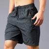 GOKKILRW Gym Workout Shorts for Men Casual Lightweight Quick Dry Moisture Wicking Performance Shorts Summer Outdoor Hiking Breathable Shorts with Zip Pockets Grey view 2