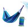 balacoo Double Camping Hammock Portable Rainbow Striped Canvas Swing Widened for Outdoor Relaxation for Travel Fishing and Hiking Blue view 3