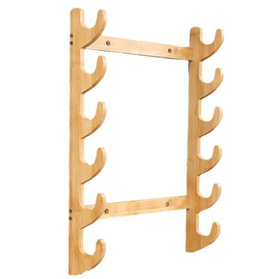 ROYUMI 1-13 Tiers Sword Display Wall Mount, Bamboo Katana Samurai Sword Hanger, Vertical Martial Arts Weapons for Wakizashi Tanto/Genji/Axe (Size : 6-Tier), 36655