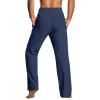 GOKKILRW Linen Pants for Men Quick Dry Lightweight Boho Lace Up Plain Color Straight Leg Loose Pants Outdoor Hiking Yoga Pants Summer Elastic Pj Lounge Trousers Navy view 2