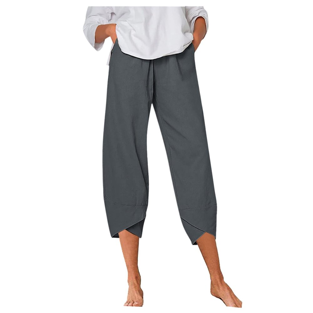 LCMTWX Linen Pants Lightweight Cotton Pants Women Linen Cargo Pants Palazzo Pants for Women Navy Blue Dress Pants for Women White Linen Palazzo Pants Beach Outfits for Women