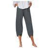 LCMTWX Linen Pants Lightweight Cotton Pants Women Linen Cargo Pants Palazzo Pants for Women Navy Blue Dress Pants for Women White Linen Palazzo Pants Beach Outfits for Women view 1