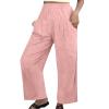 LCMTWX Womens Pants Casual Drawstring Capris for Women Linen Pants Jogger Women Womens Pants Casual Womens Pants Cotton Casual Pants for Women White Wide Leg Pants for Women view 1