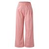 LCMTWX Womens Pants Casual Drawstring Capris for Women Linen Pants Jogger Women Womens Pants Casual Womens Pants Cotton Casual Pants for Women White Wide Leg Pants for Women view 3