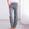 LRMQS Womens Casual Linen Pants 2024 Spring Drawstring Elastic Waist Trousers with Pockets Lounge Fashion Vacation Clothing view 2