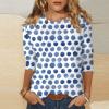 3/4 Length Sleeve Womens Tops Plus Size Casual Round Neck Cute Tunic Tops Graphic Tees Basic Blouses Dressy Loose Fit Pullover Business Work T-Shirts White X-Large view 4