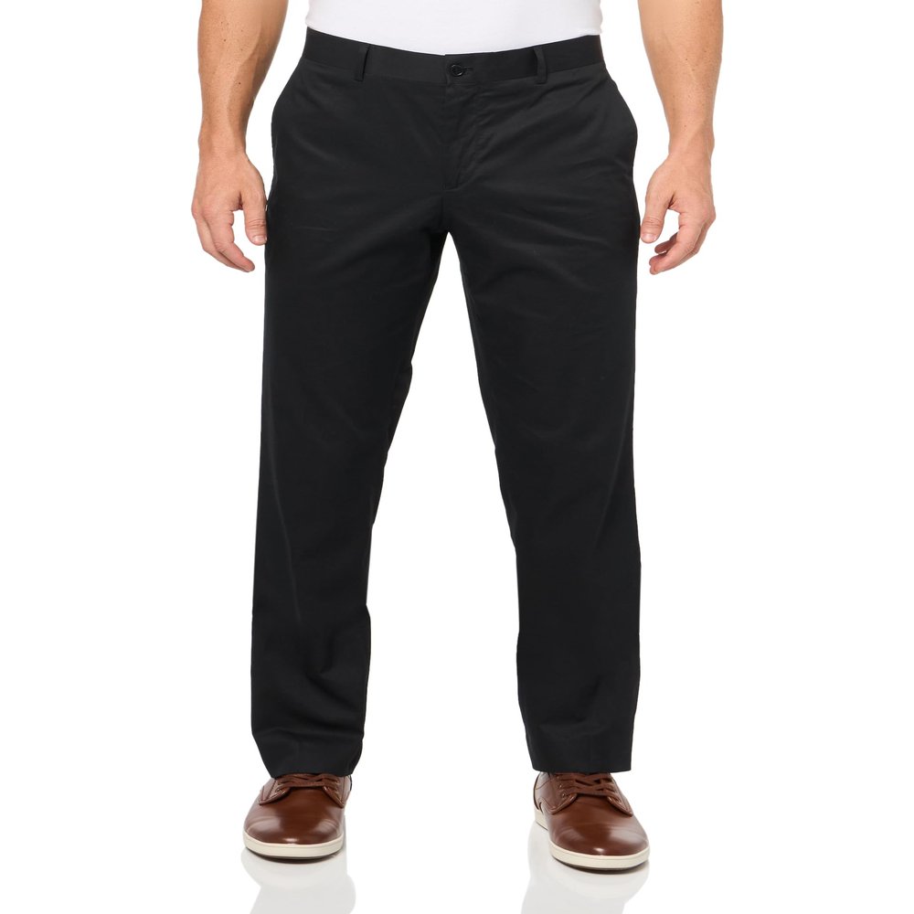 Robert Kent Men's Holland Regular Fit Cotton Pants, Black