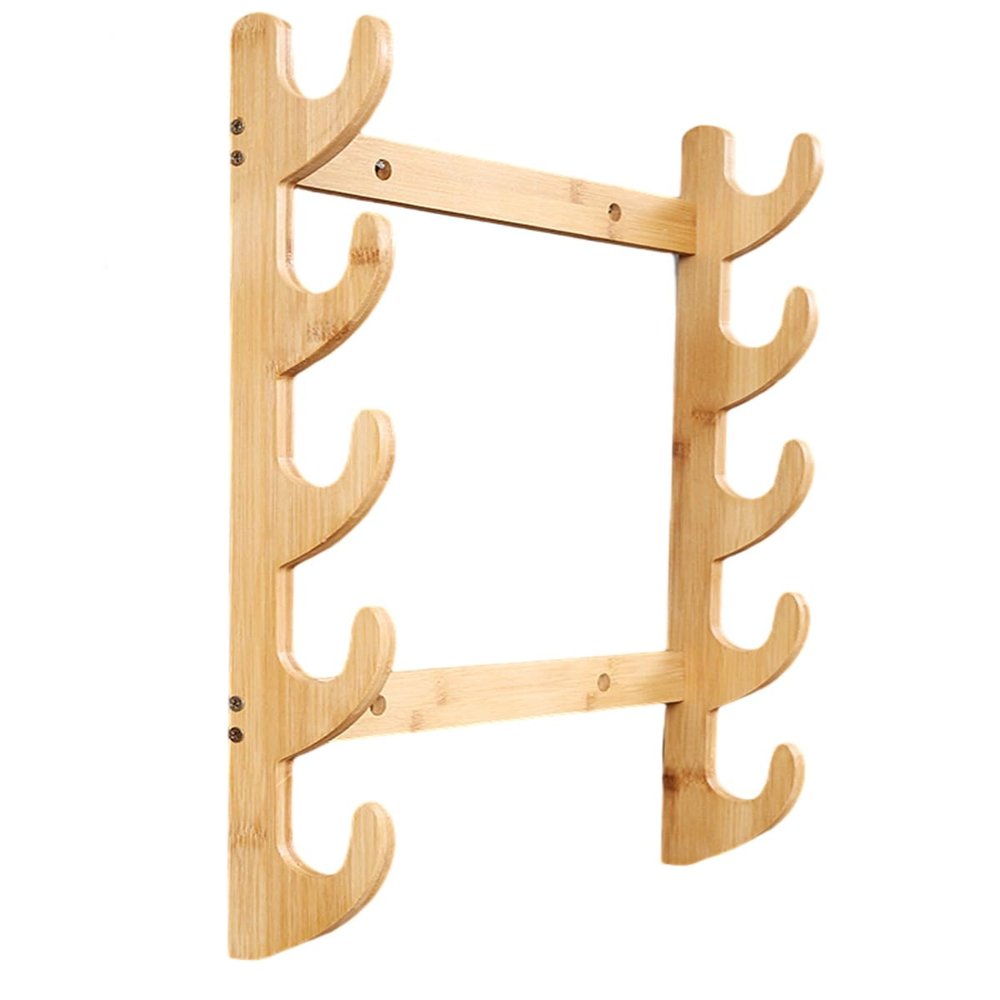 ROYUMI 1-13 Tiers Sword Display Wall Mount, Bamboo Katana Samurai Sword Hanger, Vertical Martial Arts Weapons for Wakizashi Tanto/Genji/Axe (Size : 5-Tier), 36655