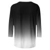 3/4 Length Sleeve Womens Tops 2025 Crewneck T-Shirts Loose Fit Tunic Blouses Floral Printed Summer Tees Three Quarter Sleeve Tshirts Vacation Clothes Black Large view 3
