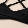 Dokotoo Womens Swimsuits Bikini Set for Women 2 Piece High Waisted Bikinis Summer 2025 Beach Vacation Essentials Adjustable Straps Cross Front Bathing Suits Tummy Control Swim Suits,Black Small view 4