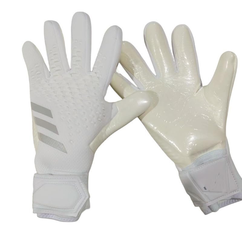 GJPWAKWM Spider-Man Soccer Goalkeeper Gloves Goalie Training Gloves Strong Grip Anti-Slip and Breathable for Adults and Children (White,10)