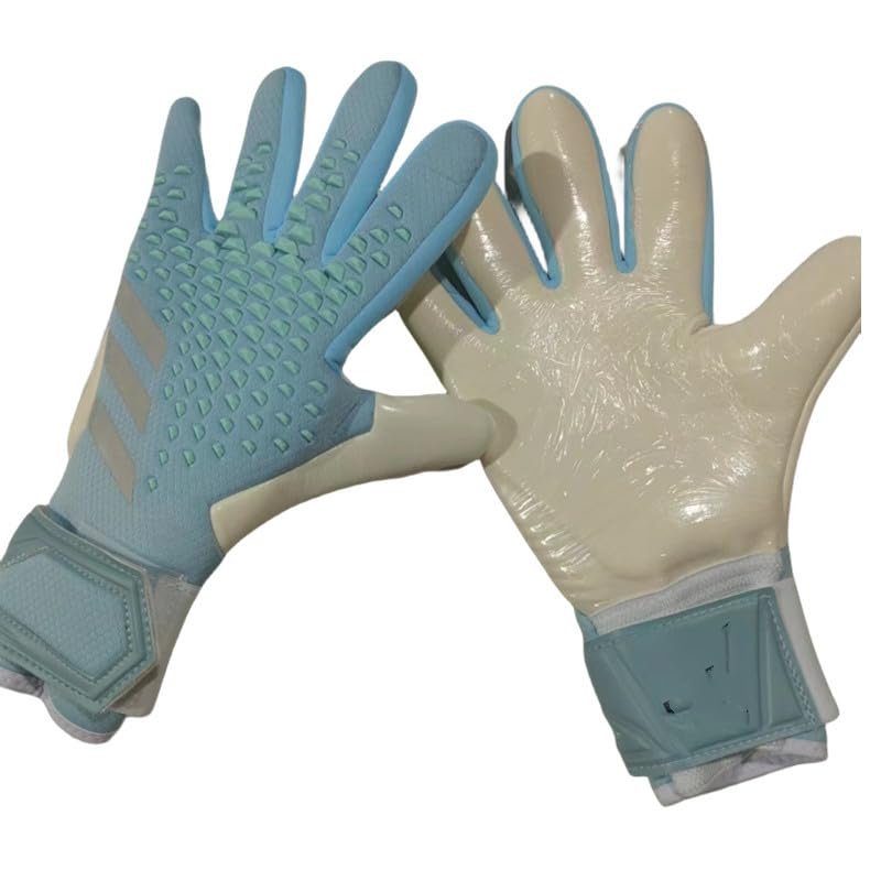 GJPWAKWM Spider-man Soccer Goalkeeper Gloves Goalie Training Gloves Strong Grip Anti-Slip and Breathable for Adults and Children (Blue,8)