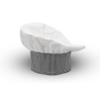 Chef Trends X100 Adjustable Chef Hat, White w/Check Trim view 1
