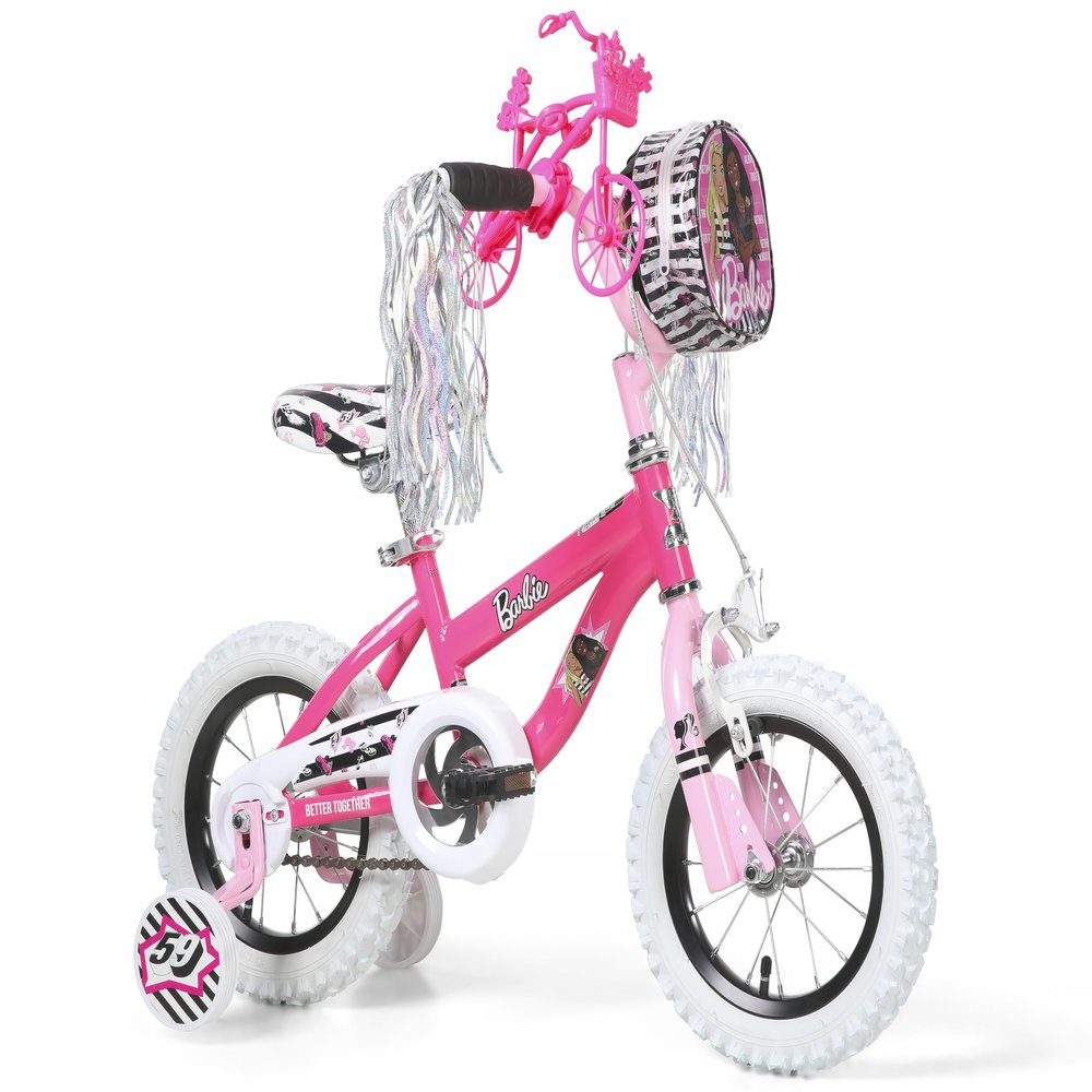 Dynacraft Barbie 12" Neon Pink Girls Bike for Kids Ages 3-5 Years, Fun and Stylish Design, Sturdy & Durable, Perfect for Kids Learning to Ride, Ideal for Young Riders -Neon Pink