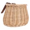 BRIGHTFUFU 1pc Woven Rattan Bicycle Basket for Boys and Girls Wicker Storage Straps for Front Handlebar Use Natural Wood Design view 1