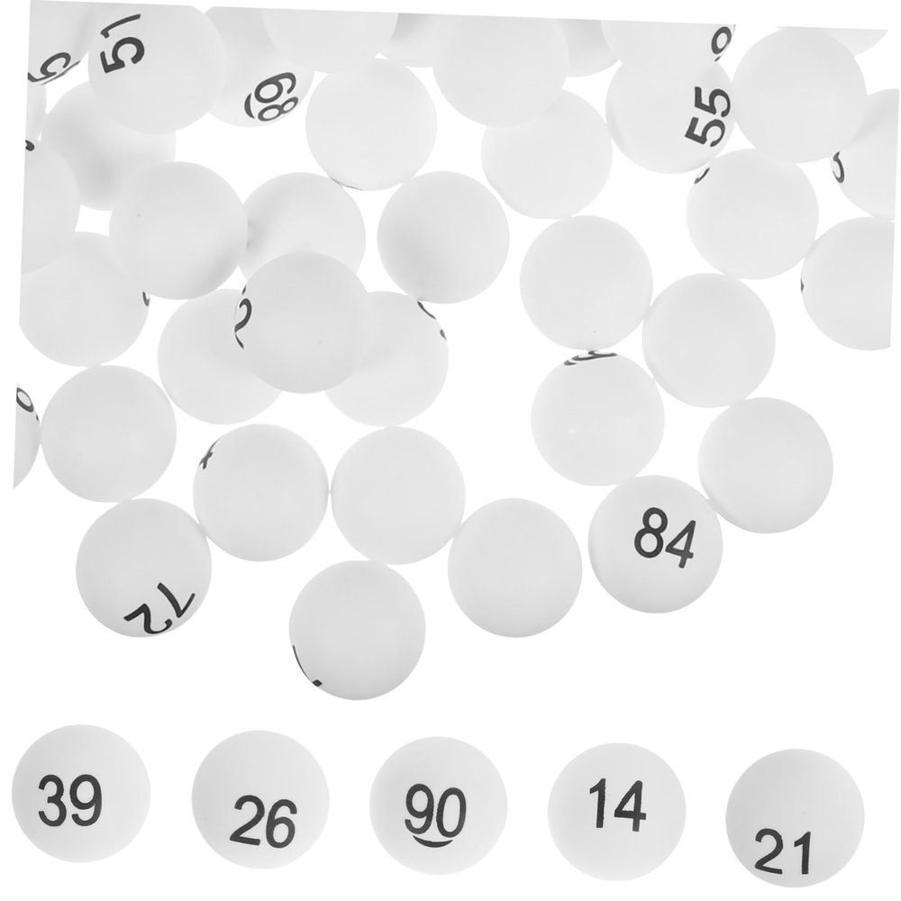 BRIGHTFUFU 100pcs Table Tennis Balls for Raffle Games White Pp Pong Balls Numbers for Party Decorations and Entertainment Activities