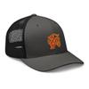 RIVEMUG Chinese Dragon Curved Bill Embroidered Trucker Hat Mid Crown Adjustable Chinese Zodiac Cap Charcoal/Black view 4