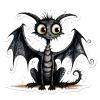 Cute Black Dragon Vinyl Decal Sticker- 5.75" x 6.25" view 1