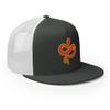 RIVEMUG Chinese Snake Flat Bill Embroidered Trucker Hat High Crown Adjustable Chinese Zodiac Cap Charcoal/White view 4
