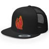 RIVEMUG Chinese Dog Flat Bill Embroidered Trucker Hat High Crown Adjustable Chinese Zodiac Cap Black view 1