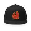RIVEMUG Chinese Dog Flat Bill Embroidered Trucker Hat High Crown Adjustable Chinese Zodiac Cap Black view 2
