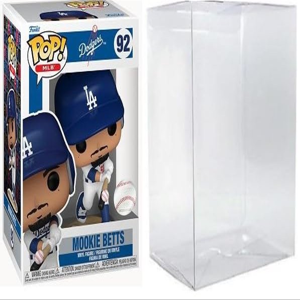 CLARKtoys Mookie Betts (Los Angeles Dodgers) MLB Funko Pop! Series 7 Vinyl Figure (Bundled with Compatible Box Protector Case) 3.75 inches, Clear