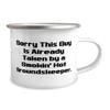NineFit Basics Beautiful Groundskeeper 12oz Camping Mug, Sorry This Guy Is', Gifts For Men Women, Present From Friends, For Groundskeeper, White view 2