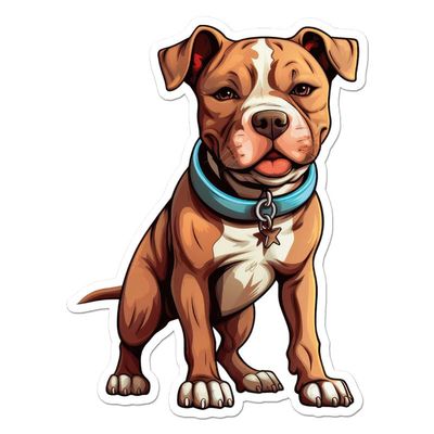 Cute Pitbull Vinyl Decal Sticker- 7.75" x 5.75"