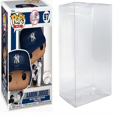 CLARKtoys Aaron Judge (New York Yankees) Vinyl Pop! Series 7 Vinyl Figure (Bundled with Compatible Box Protector Case) 3.75 inches, Clear