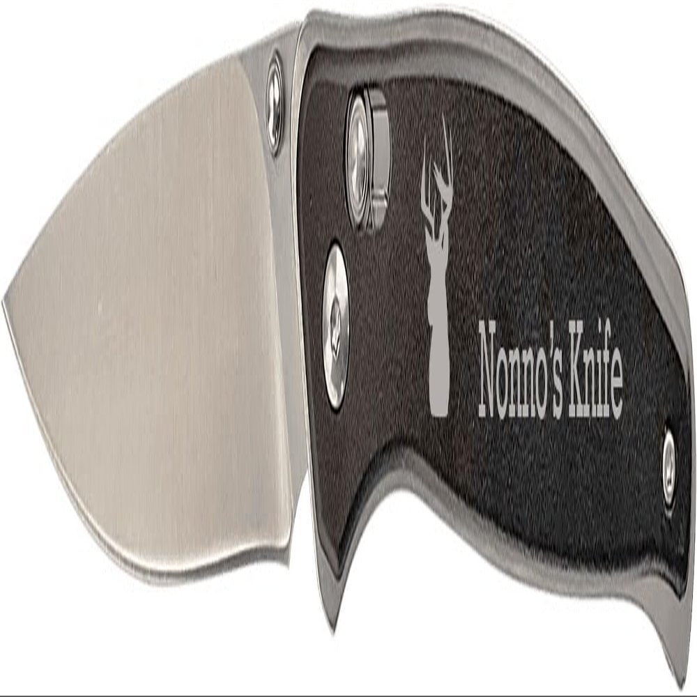 CustomGiftsNow Nonno Deer Hunting Knife - Father's Day 4.5" Sharp Blade Black Button Lock Folding Outdoor EDC Survival Fishing Hiking Hunting Aluminum Handle Knife with Pocket Clip, Black