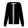 Printed Scrub Jackets for Woman Print Long Sleeve Plus Size Womens Scrubs for Women Nursing Jacket with Pockets Black XL view 2