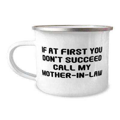 Special Mother-in-law 12oz Camping Mug, If At First You Don't, Gifts For Mom, Present From Son Daughter, For Mother-in-law